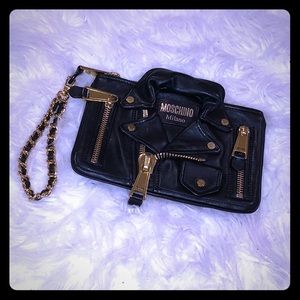 Moschino Moto jacket clutch